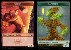Goblin (9) // Saproling (12) Token - Foil